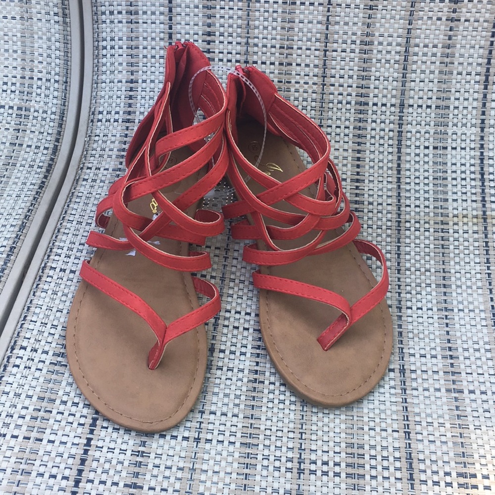 NWOT red sandals